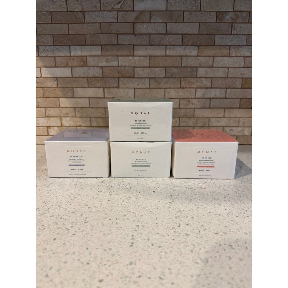 MONAT Skincare Moisturizer Lot of 4 Be Purified Be Balanced Be Gentle 45ml New